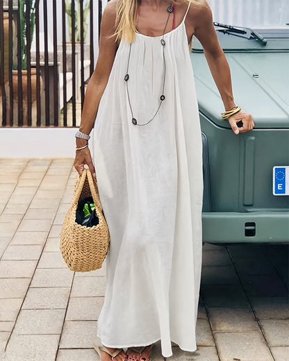 💥🌈 Women's Solid Color Backless Cami Dress-lln