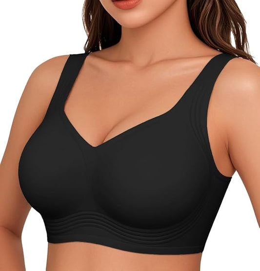 2026 Jelly Seamless Wireless Plus Size Bras No Underwire Supportive Full Coverage Comfortable Everyday Bra for Older Women