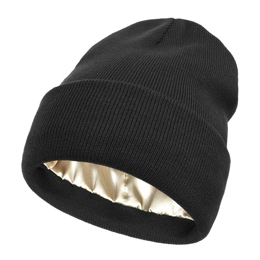 Satin Lined Anti-Frizz Beanie-Warm Winter Slouchy Hat