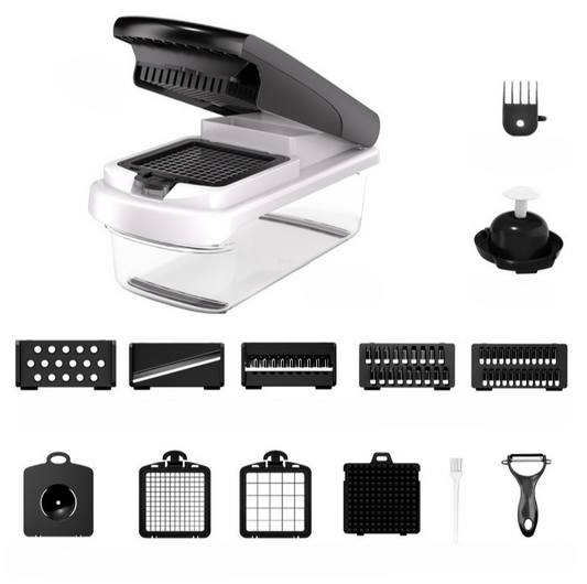 15 Blade All-in-1 Vegetable Chopper Mandoline Slicer with Container, Food Chopper, Onion Chopper, Veggie Cutter for Salad, Kitchen Gadgets Accessories Essentials